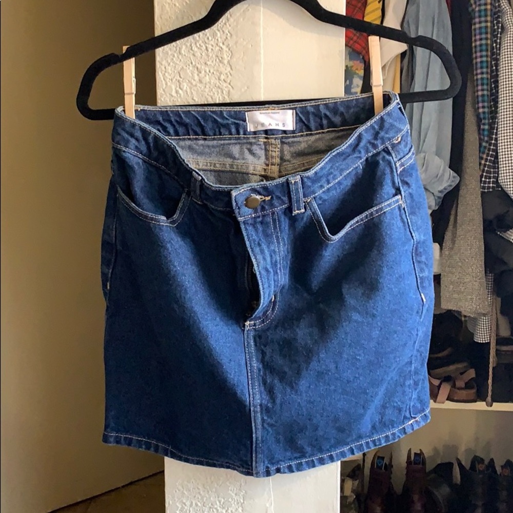 Blue American Apparel high-waist jean skirt